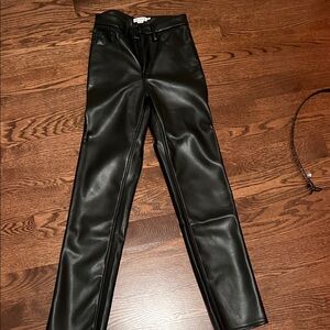 Good American Black Faux Leather Pants